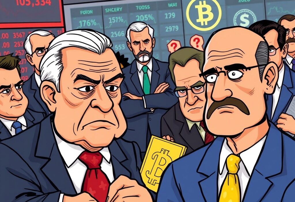 An illustration capturing the intense scrutiny surrounding a controversial CFTC nomination, symbolizing the crypto industry's concerns.
