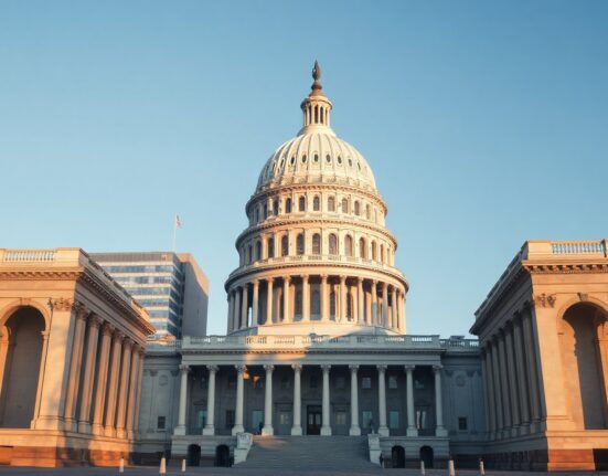 U.S. Capitol and CFTC building under clear sky, symbolizing crypto regulation