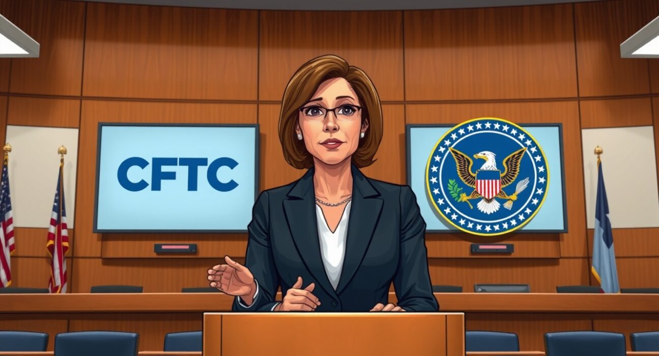 CFTC Commissioner Caroline Pham speaking about SEC cooperation for cryptocurrency regulation