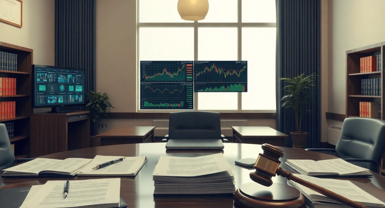 CFTC regulatory oversight documents and gavel on a desk in a government office