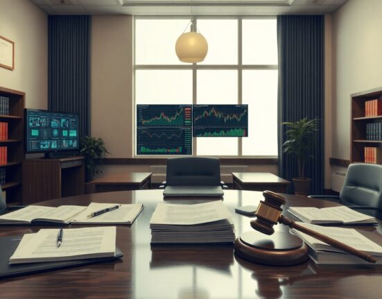 CFTC regulatory oversight documents and gavel on a desk in a government office
