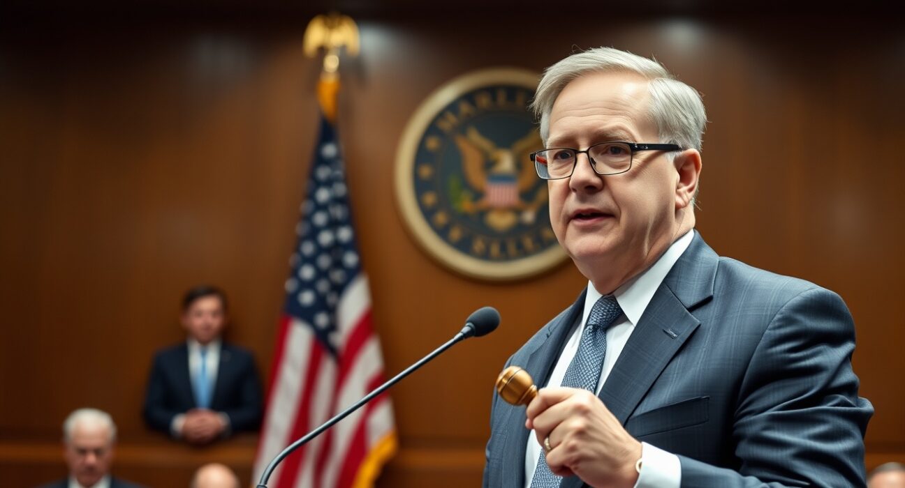 CFTC Chairman Michael Selig speaking at a hearing about sports prediction market regulation