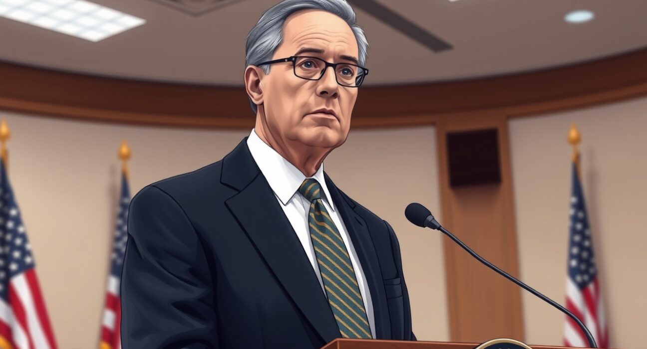 CFTC Chairman Michael Selig asserting federal authority over prediction markets regulation during official proceedings.