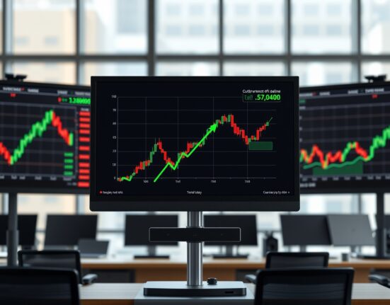 Cryptocurrency charts showing stabilization on trading screens