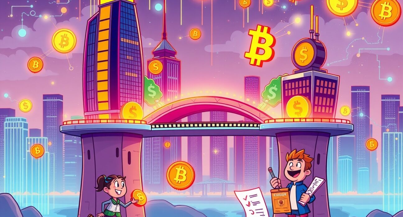 Chainlink price feed connecting traditional finance with cryptocurrency markets through secure data bridges