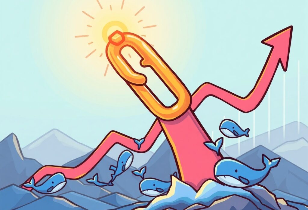 A visual representation of Chainlink price growth, showing LINK tokens soaring high, indicating a strong Chainlink rally.