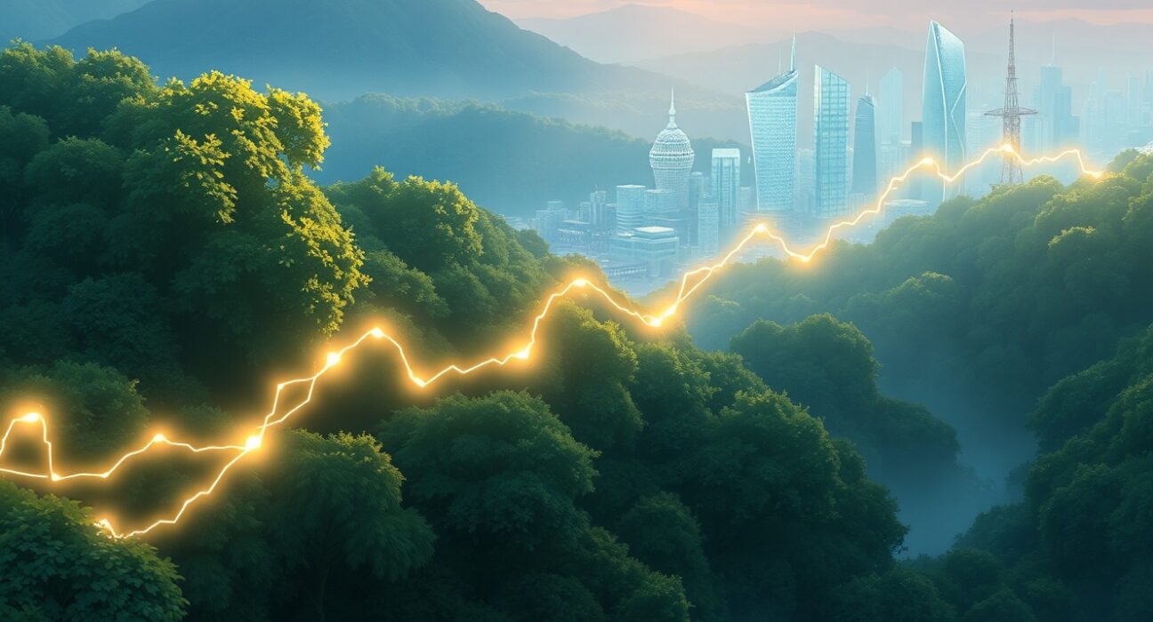 Chainlink's oracle network connecting blockchain technology to real-world financial data and institutions.