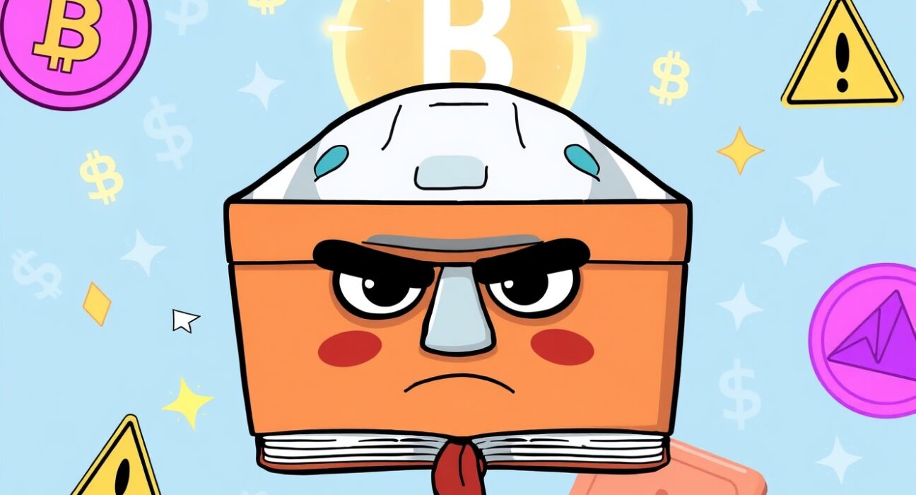 Changpeng Zhao autobiography scam warning showing fake AI-generated book with blockchain security symbols