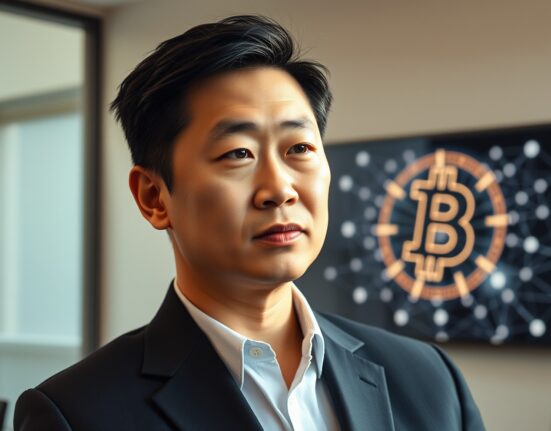Changpeng Zhao discussing Bitcoin as a hard asset in a professional setting.
