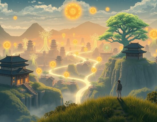 Changpeng Zhao discussing key cryptocurrency trends like asset tokenization at the World Economic Forum.