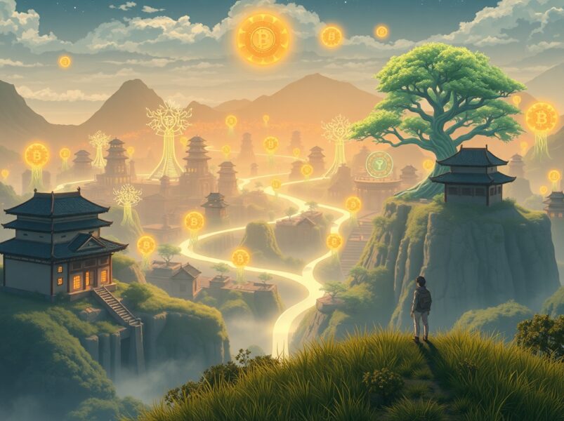 Changpeng Zhao discussing key cryptocurrency trends like asset tokenization at the World Economic Forum.