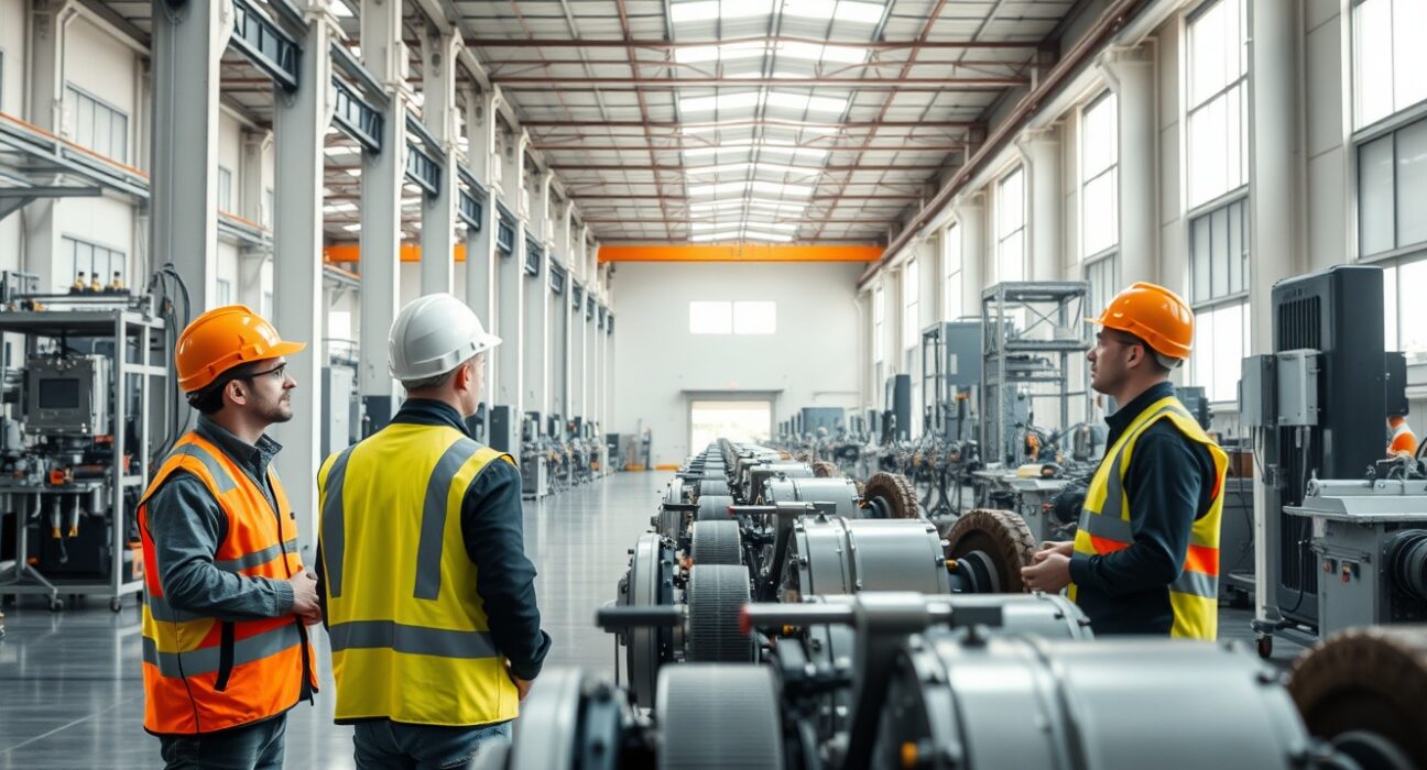 Workers in a Chilean industrial plant, symbolizing the June rebound in industrial production.