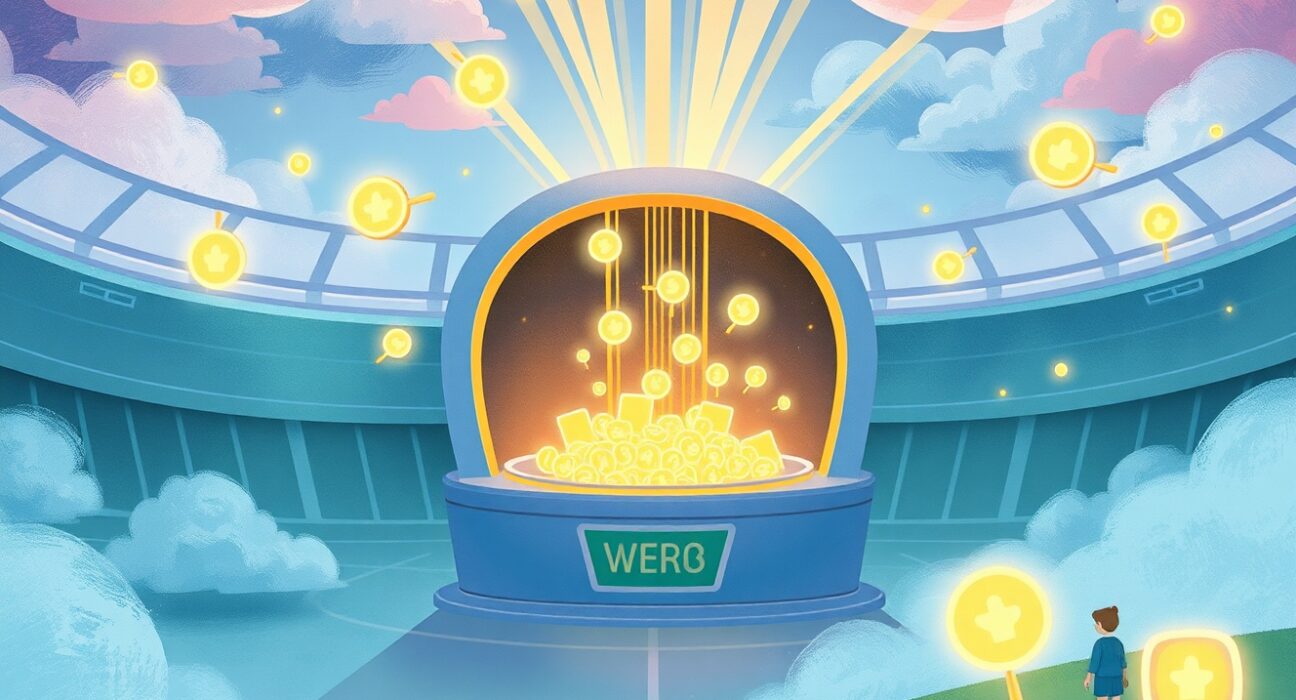 Chiliz CHZ token buyback and burn strategy visualized as a flow of digital value in a stylized ecosystem.