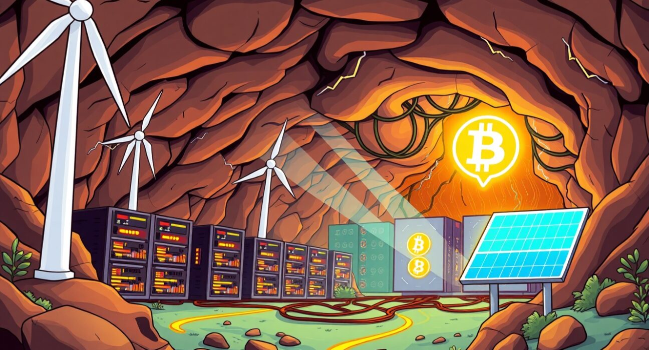 Underground Bitcoin mining operation in China using surplus renewable energy