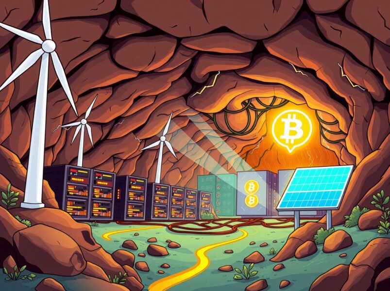 Underground Bitcoin mining operation in China using surplus renewable energy