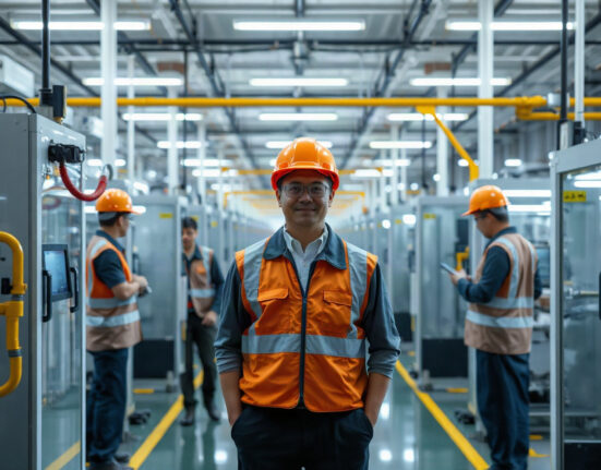 Workers on a factory floor in China as manufacturing PMI rises to 51.5 in August