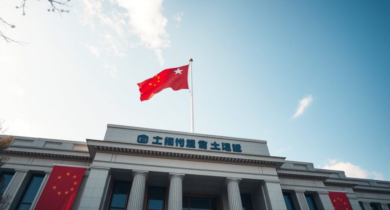 People's Bank of China headquarters in Beijing on a clear day