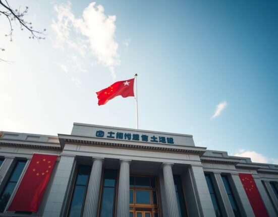 People's Bank of China headquarters in Beijing on a clear day