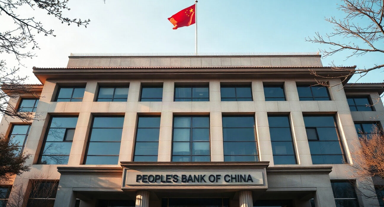 People's Bank of China headquarters in Beijing on a clear day