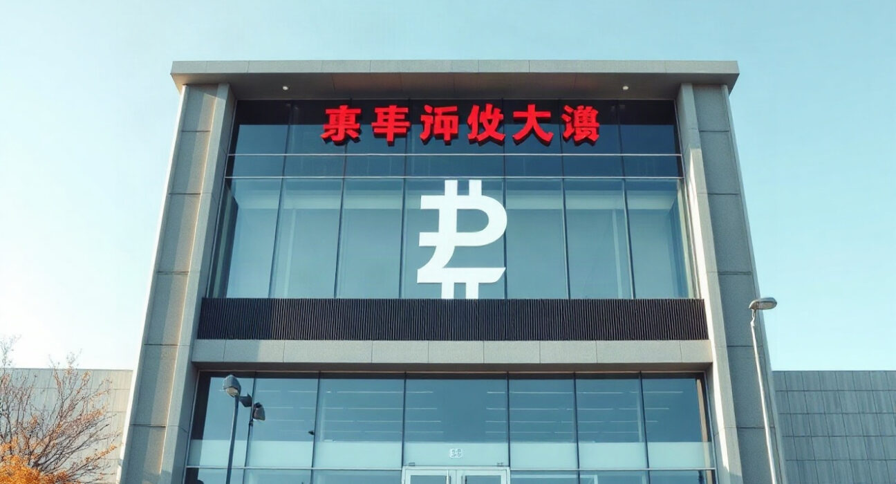 Modern bank building in China representing the expansion of digital yuan services
