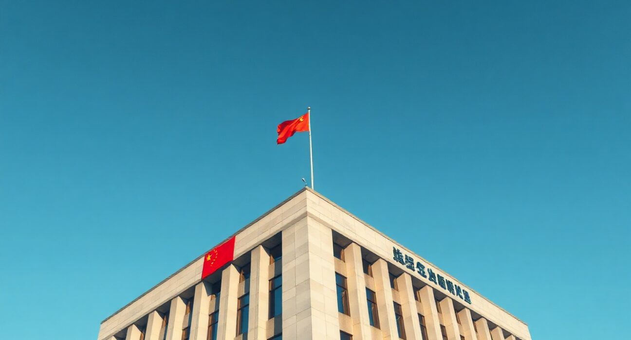 People's Bank of China headquarters in Beijing, symbolizing the nation's foreign exchange reserves management.