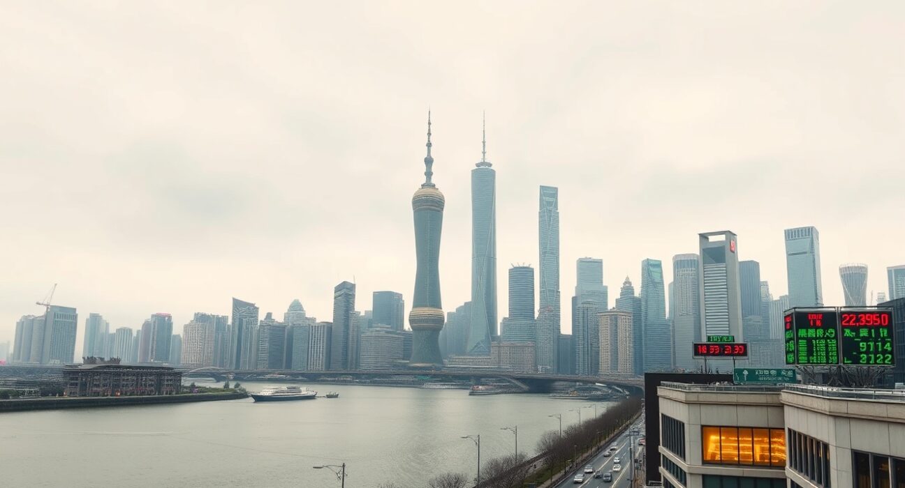 China growth moderation DBS forecast economic slowdown city skyline