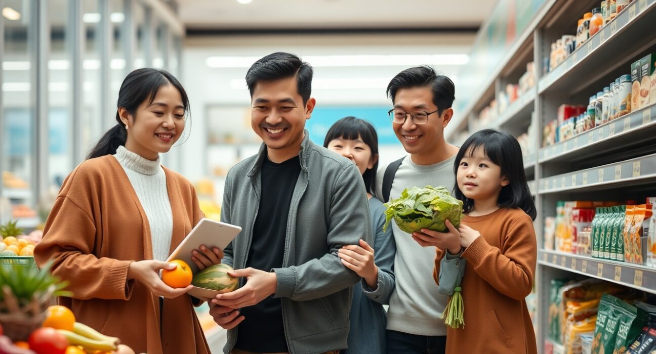 Chinese family shopping represents increased household income and consumption growth from NBS economic policies