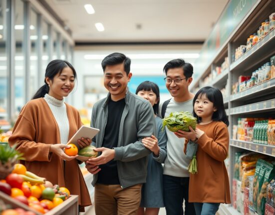 Chinese family shopping represents increased household income and consumption growth from NBS economic policies