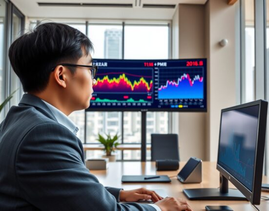 Analyst reviewing China Services PMI data showing economic trends and business activity indicators