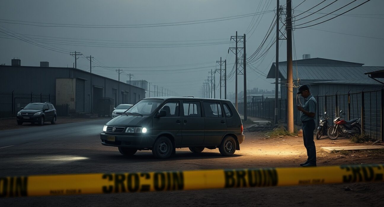 Cambodian police investigate an abandoned vehicle used in the kidnapping and murder of a Chinese real estate developer.