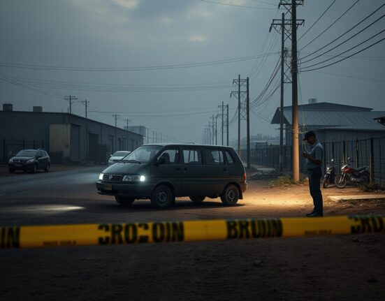 Cambodian police investigate an abandoned vehicle used in the kidnapping and murder of a Chinese real estate developer.