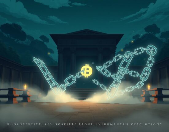 Courtroom scene symbolizing cryptocurrency fraud sentencing and justice for financial crimes