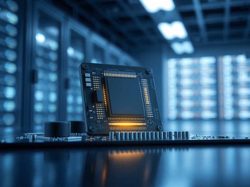 CHIP token cryptocurrency rally represented by a glowing AI processing chip on a circuit board.