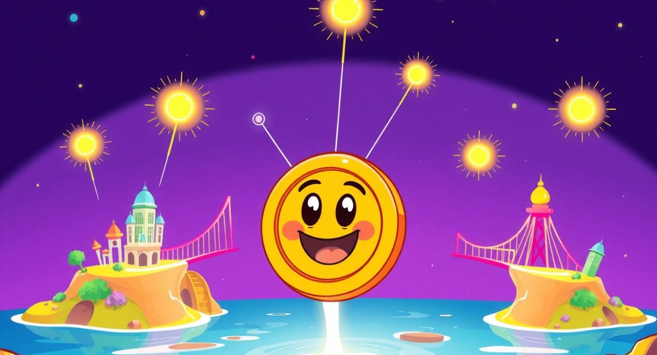 Strategic cartoon illustration of Circle acquiring Axelar development team to build blockchain bridges.