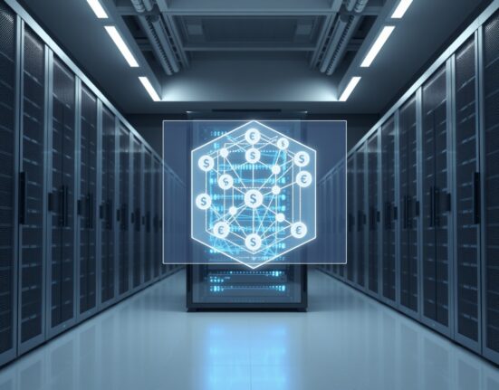 Circle's Arc layer-1 blockchain infrastructure for stablecoins with a holographic network diagram.