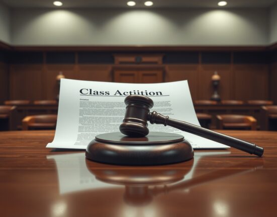 Legal document and gavel representing the Circle class-action lawsuit over the Drift protocol hack