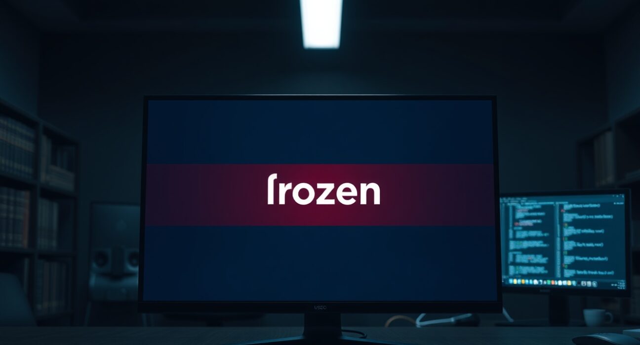 Frozen cUSDC smart contract interface on a computer screen in a legal office setting