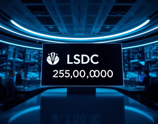 Digital display showing 250 million USDC minted at the Circle Treasury in a modern financial control room.