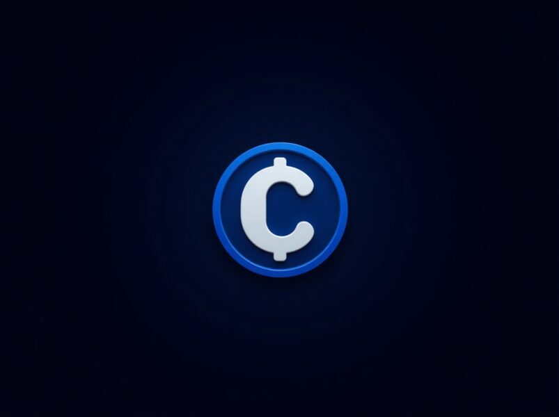 USDC stablecoin logo on a dark background representing a recent minting event.