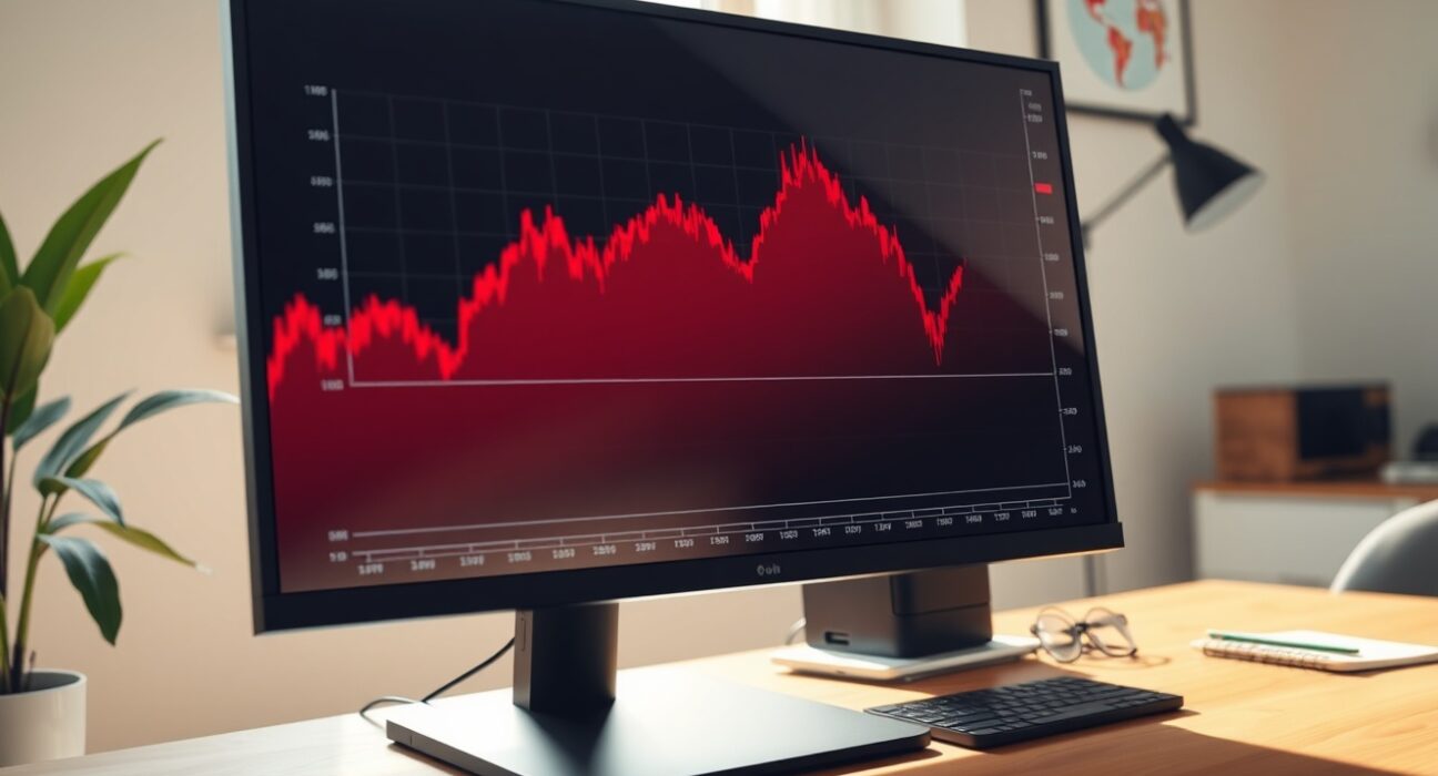 Analyst monitoring Circle stock's severe 17% price plunge on a financial chart.