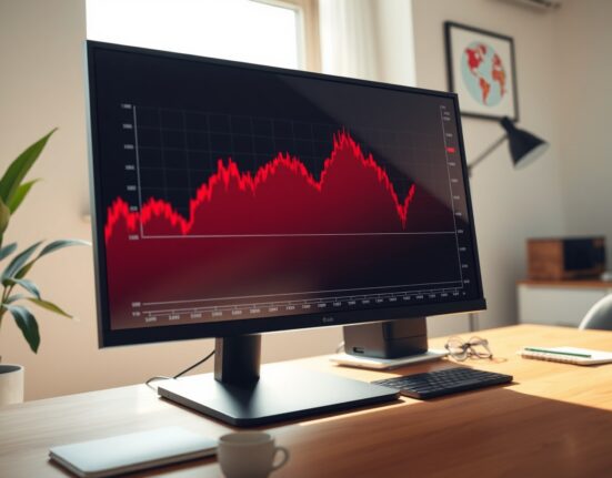 Analyst monitoring Circle stock's severe 17% price plunge on a financial chart.