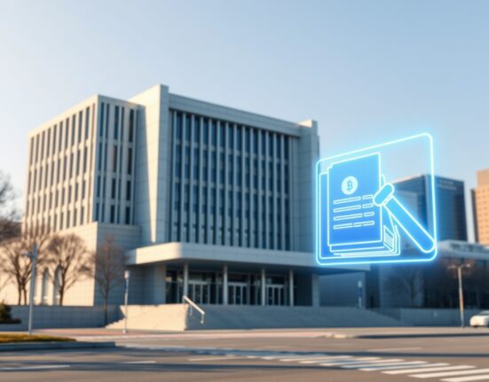 South Korean government building representing the regulatory landscape for stablecoins like Circle and Tether.