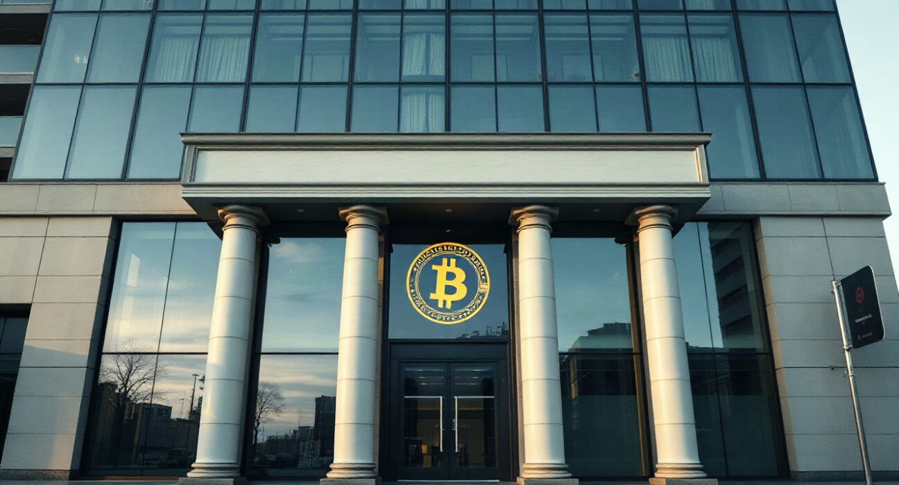 Citi bank building with subtle digital asset elements, representing its upcoming crypto custody service