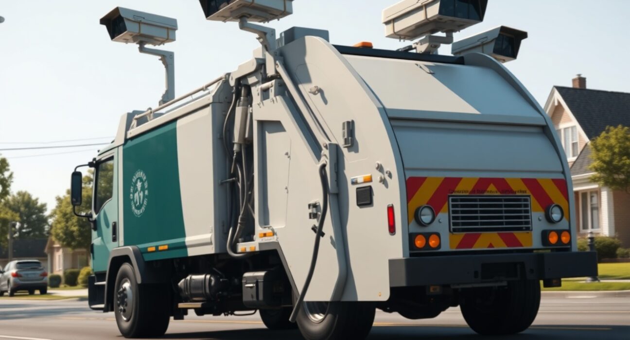 City Detect AI technology mounted on municipal vehicle for urban monitoring and building code