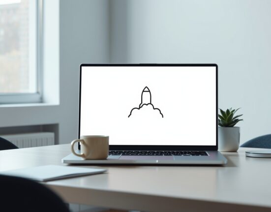 Minimalist desk setup with laptop representing Clanker founder departure