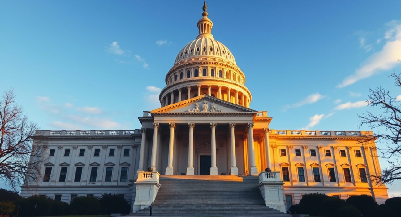 US Capitol building on a clear afternoon, symbolizing legislative deadline for CLARITY Act