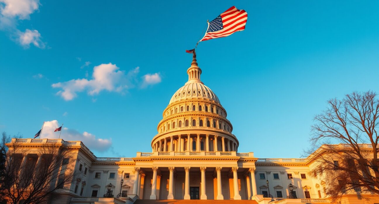US Capitol building during golden hour, representing legislative negotiations on the CLARITY Act