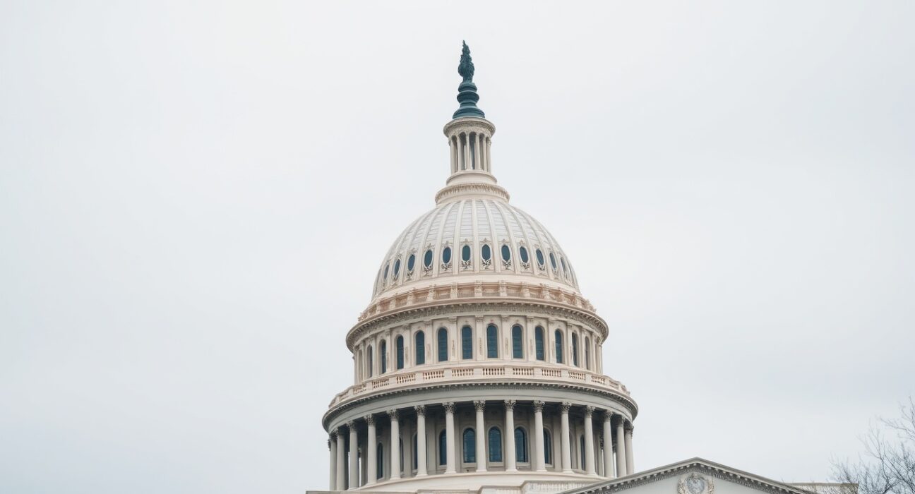 U.S. Capitol building under overcast sky, symbolizing legislative delay for the CLARITY Act