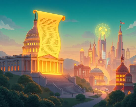 Symbolic representation of the CLARITY Act paving the way for U.S. cryptocurrency regulation and global financial leadership.