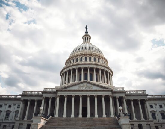 US Capitol building under cloudy sky, symbolizing legislative gridlock on crypto regulation